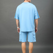 Light Blue Solid Over Size T-Shirt