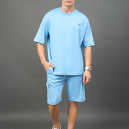 Light Blue Solid Over Size T-Shirt