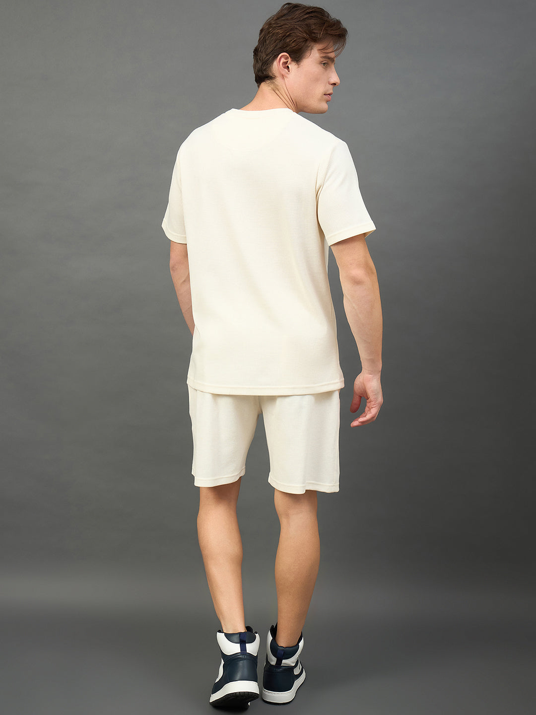 Off White Solid T-Shirt