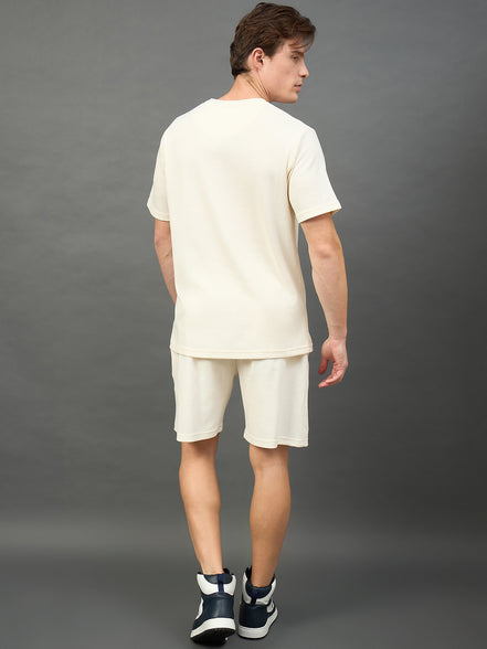 Off White Solid T-Shirt