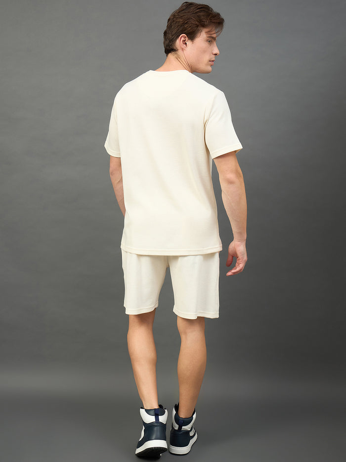 Off White Solid T-Shirt