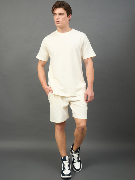 Off White Solid T-Shirt