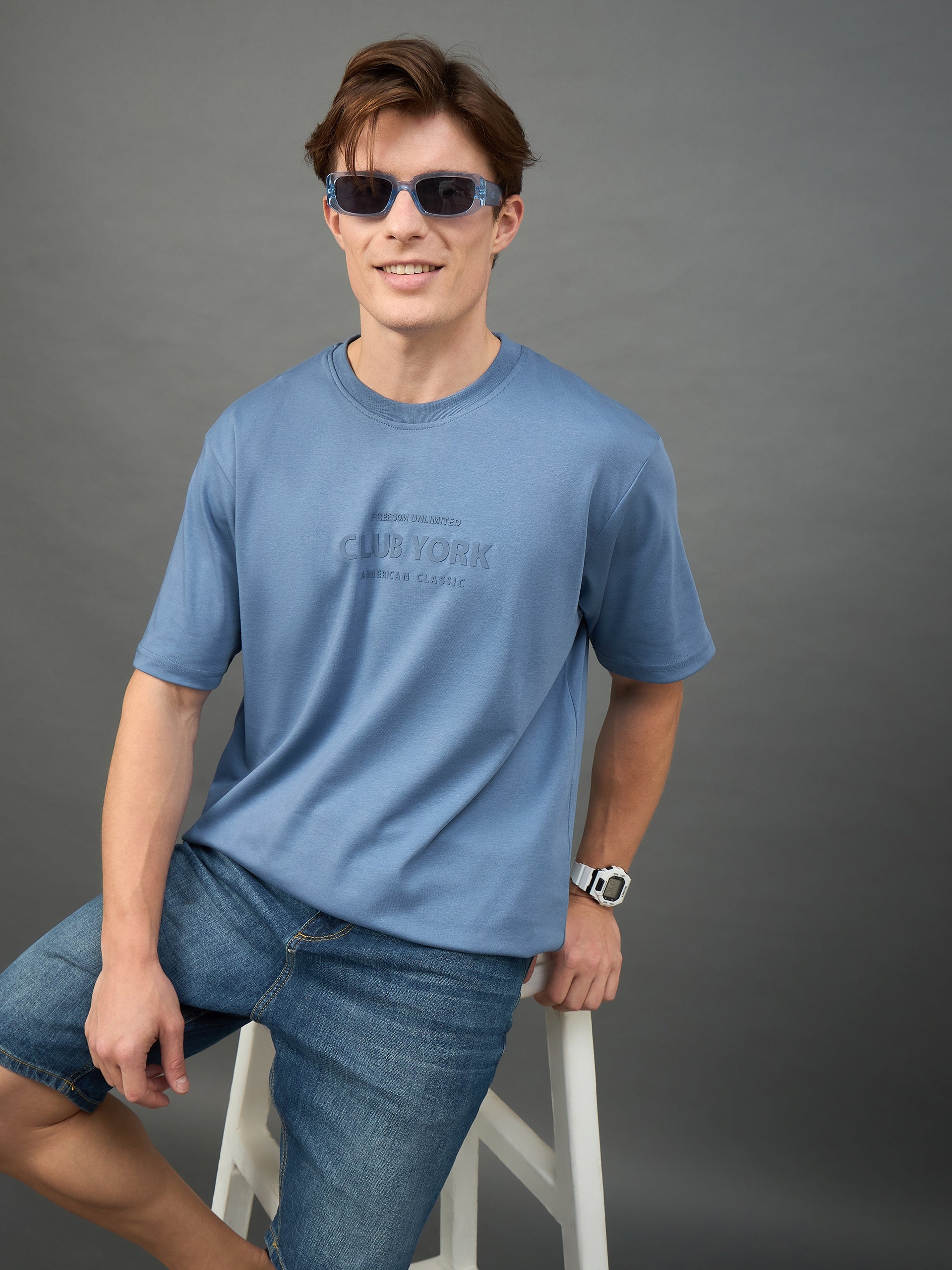 Blue Printed T-Shirt