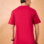 Men Red Print Regular Fit T-Shirt