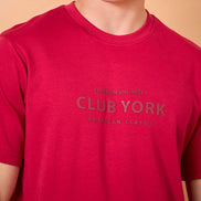 Men Red Print Regular Fit T-Shirt