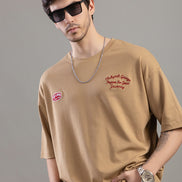 Courage Journey Embroidered Oversized T-Shirt For Men
