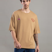 Courage Journey Embroidered Oversized T-Shirt For Men