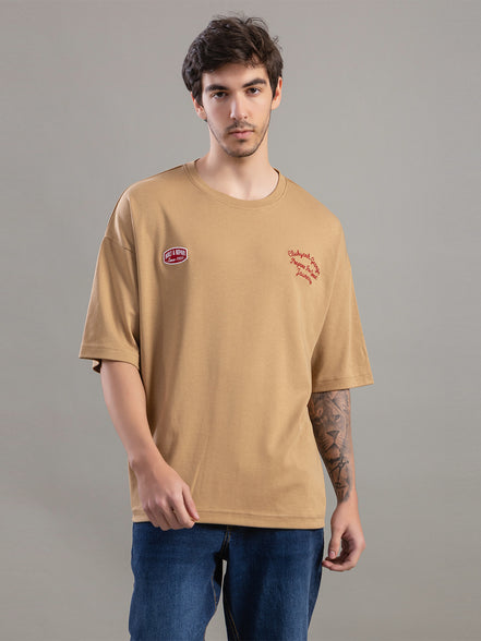 Courage Journey Embroidered Oversized T-Shirt For Men