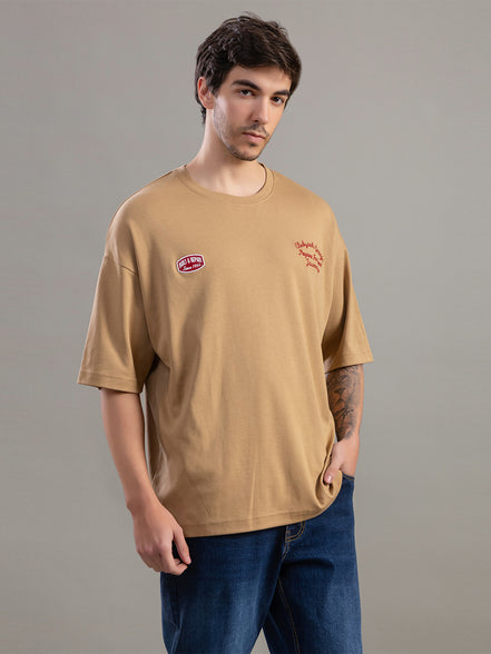 Courage Journey Embroidered Oversized T-Shirt For Men