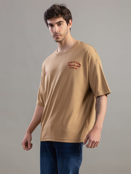 Courage Journey Embroidered Oversized T-Shirt For Men