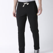 Black Solid Track Pant