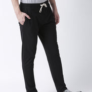 Black Solid Track Pant