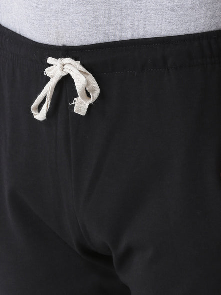 Black Solid Track Pant