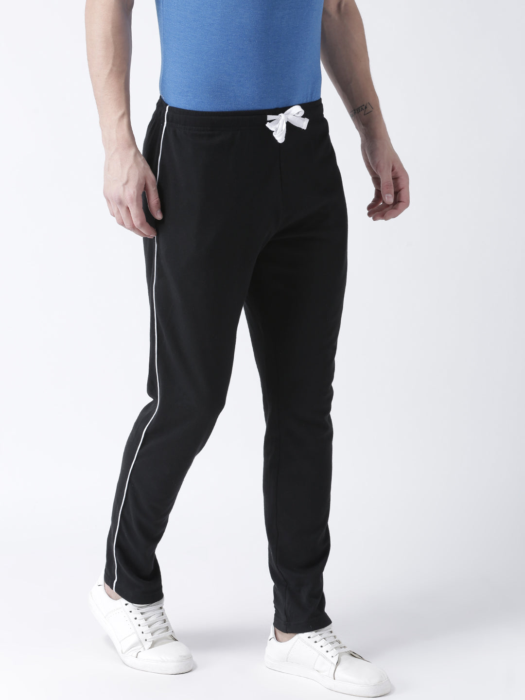 Black Solid Track Pant