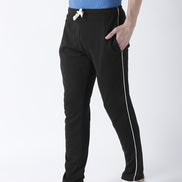Black Solid Track Pant