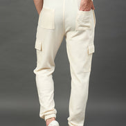 Off White Solid Jogger