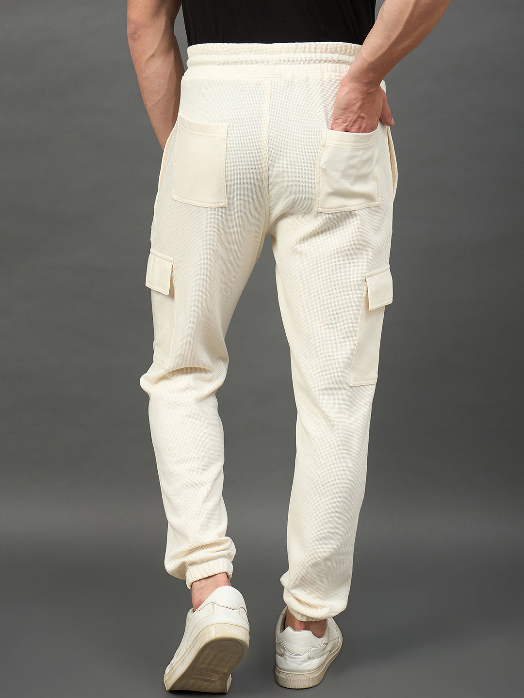 Off White Solid Jogger