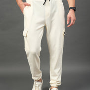Off White Solid Jogger
