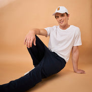 Men Navy Solid Regular Fit Trackpant