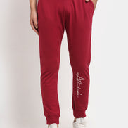 Wine Printed Track Pant