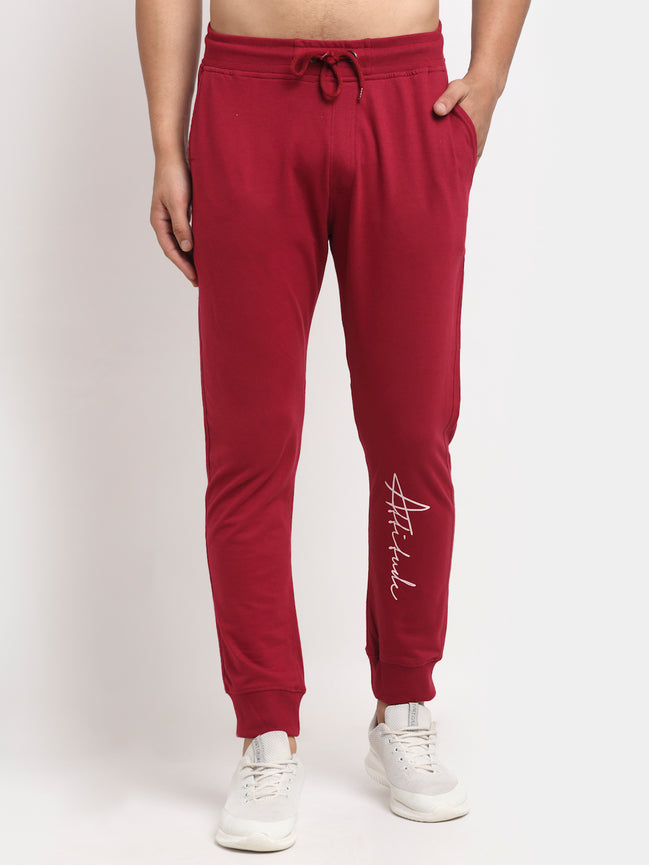 Wine Printed Track Pant