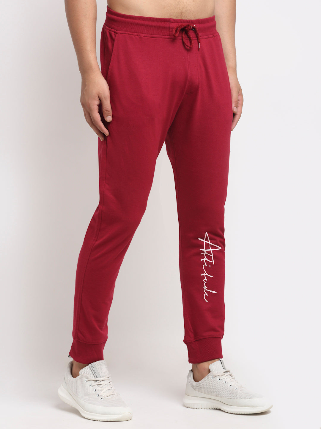 Wine Printed Track Pant