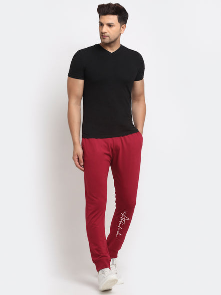 Wine Printed Track Pant