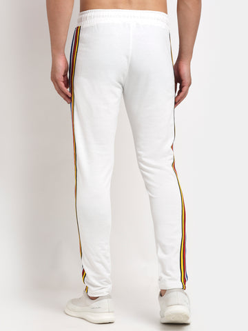 White Side Piping Solid Track Pant