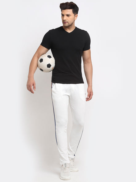 White Side Piping Solid Track Pant