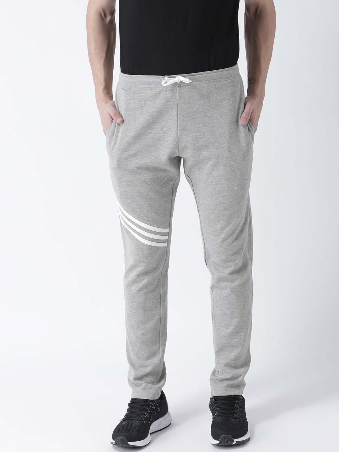 Grey Striped Track Pant