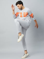 Light Grey Printed Track Pant