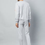 Light Grey Printed Track Pant