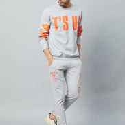 Light Grey Printed Track Pant