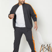 Anthra Melange Colorblocked Plus Size Track Pant