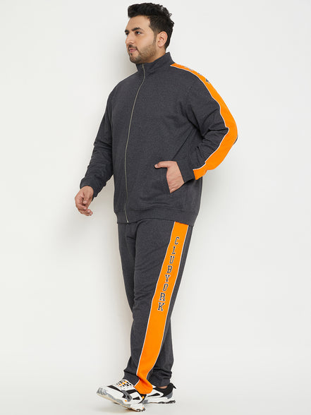 Anthra Melange Colorblocked Plus Size Track Pant