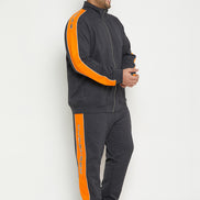 Anthra Melange Colorblocked Plus Size Track Pant