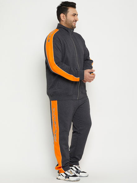 Anthra Melange Colorblocked Plus Size Track Pant