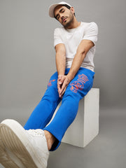Royal Blue Printed Track Pant