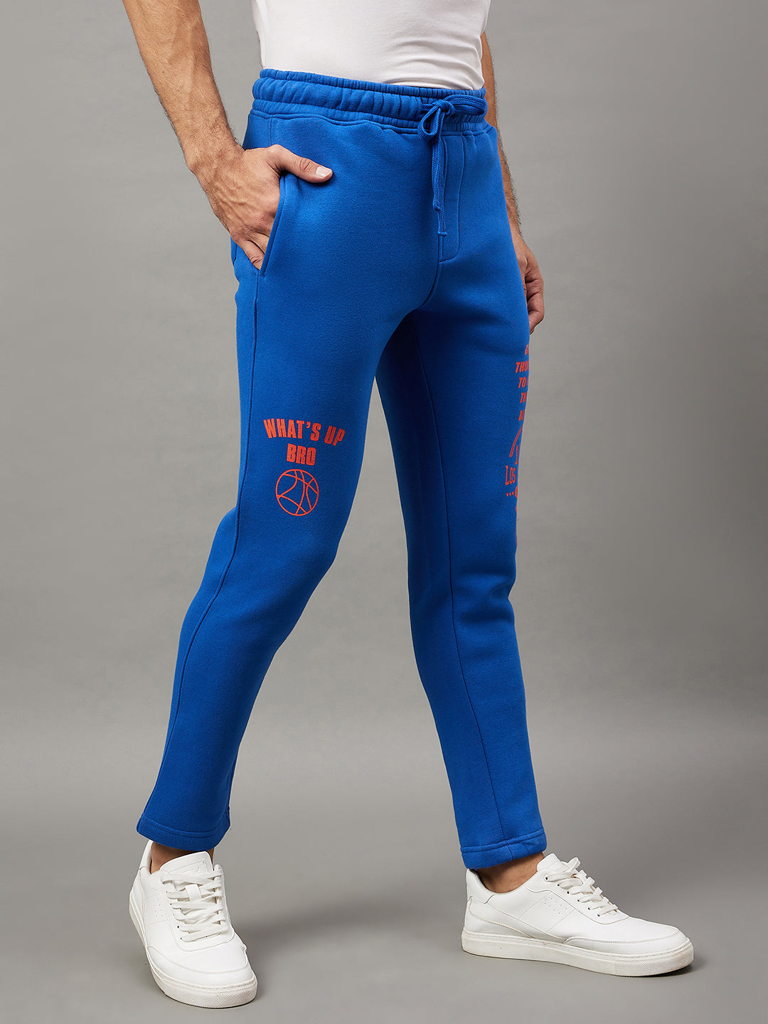 Royal Blue Printed Track Pant