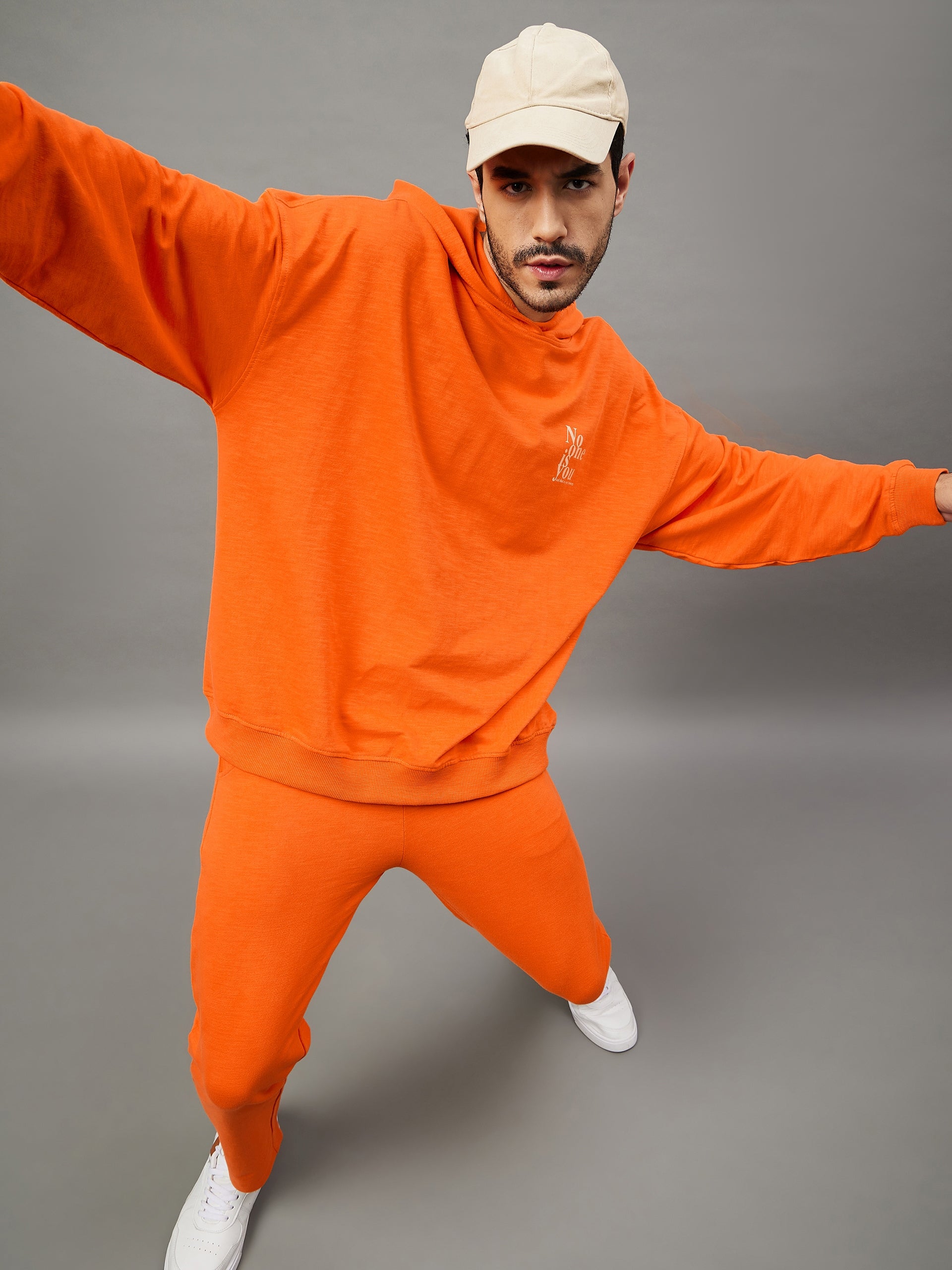 Orange Printed Track Pant