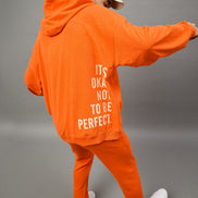 Orange Printed Track Pant