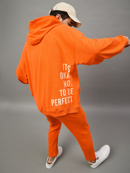 Orange Printed Track Pant