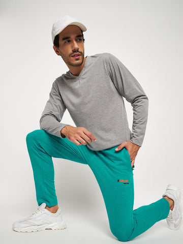 Green Solid Track Pant