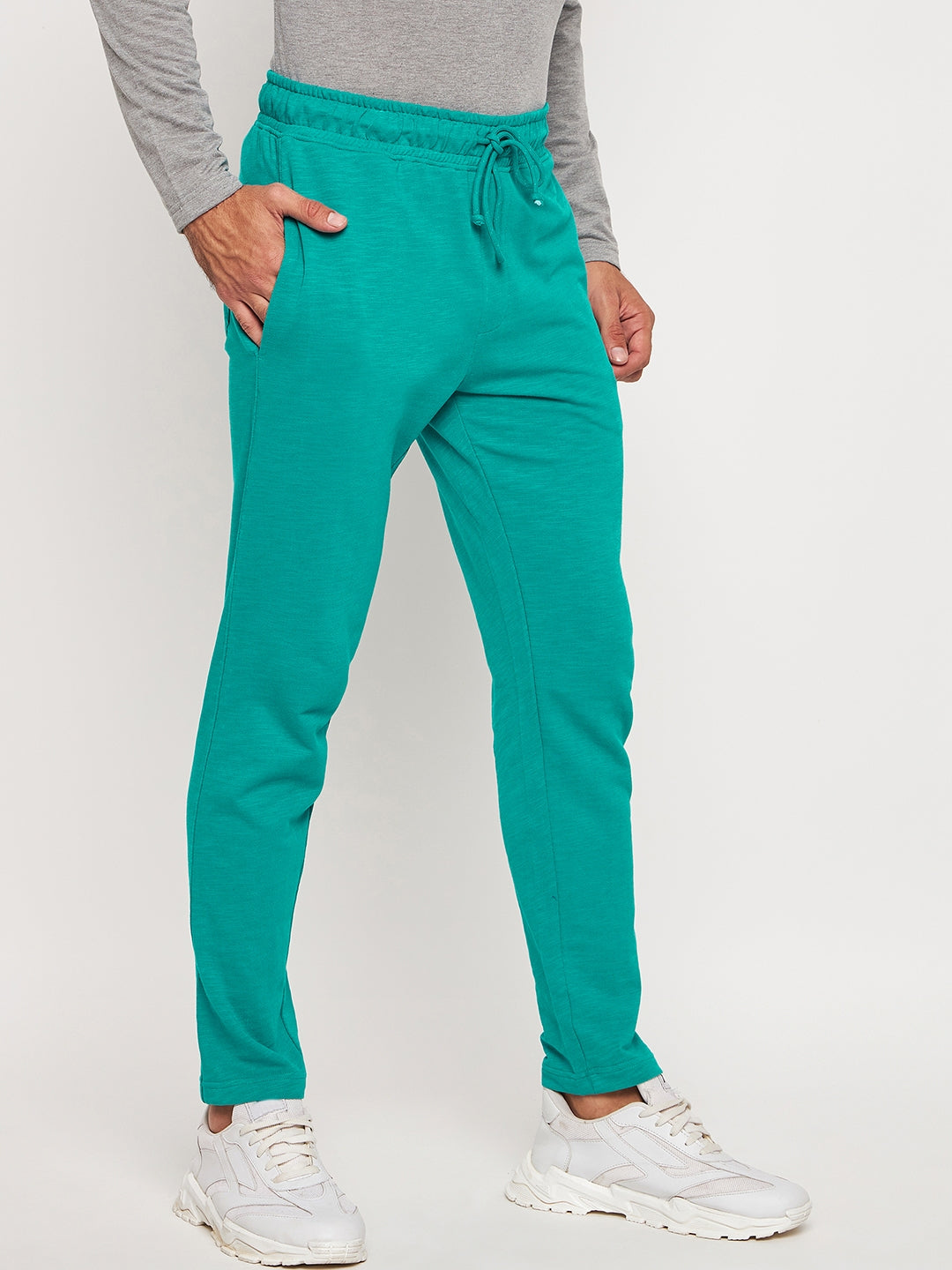 Green Solid Track Pant
