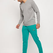 Green Solid Track Pant