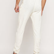 Off White Solid Track Pant