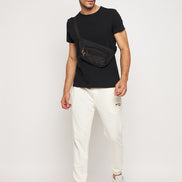 Off White Solid Track Pant