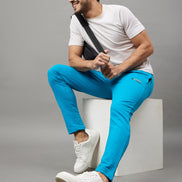 Blue Solid Track Pant