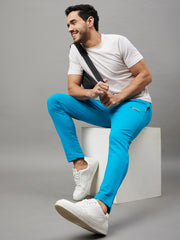 Blue Solid Track Pant