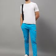 Blue Solid Track Pant